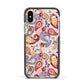 Paisley Cashmere Flowers Apple iPhone Xs Impact Case Black Edge on Silver Phone