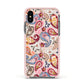 Paisley Cashmere Flowers Apple iPhone Xs Impact Case Pink Edge on Black Phone