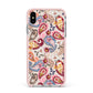 Paisley Cashmere Flowers Apple iPhone Xs Max Impact Case Pink Edge on Silver Phone