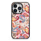 Paisley Cashmere Flowers iPhone 14 Pro Black Impact Case on Silver phone