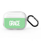 Pale Green with Bold White Text AirPods Pro Clear Case