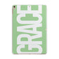 Pale Green with Bold White Text Apple iPad Rose Gold Case