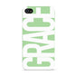 Pale Green with Bold White Text Apple iPhone 4s Case