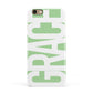 Pale Green with Bold White Text Apple iPhone 6 3D Snap Case