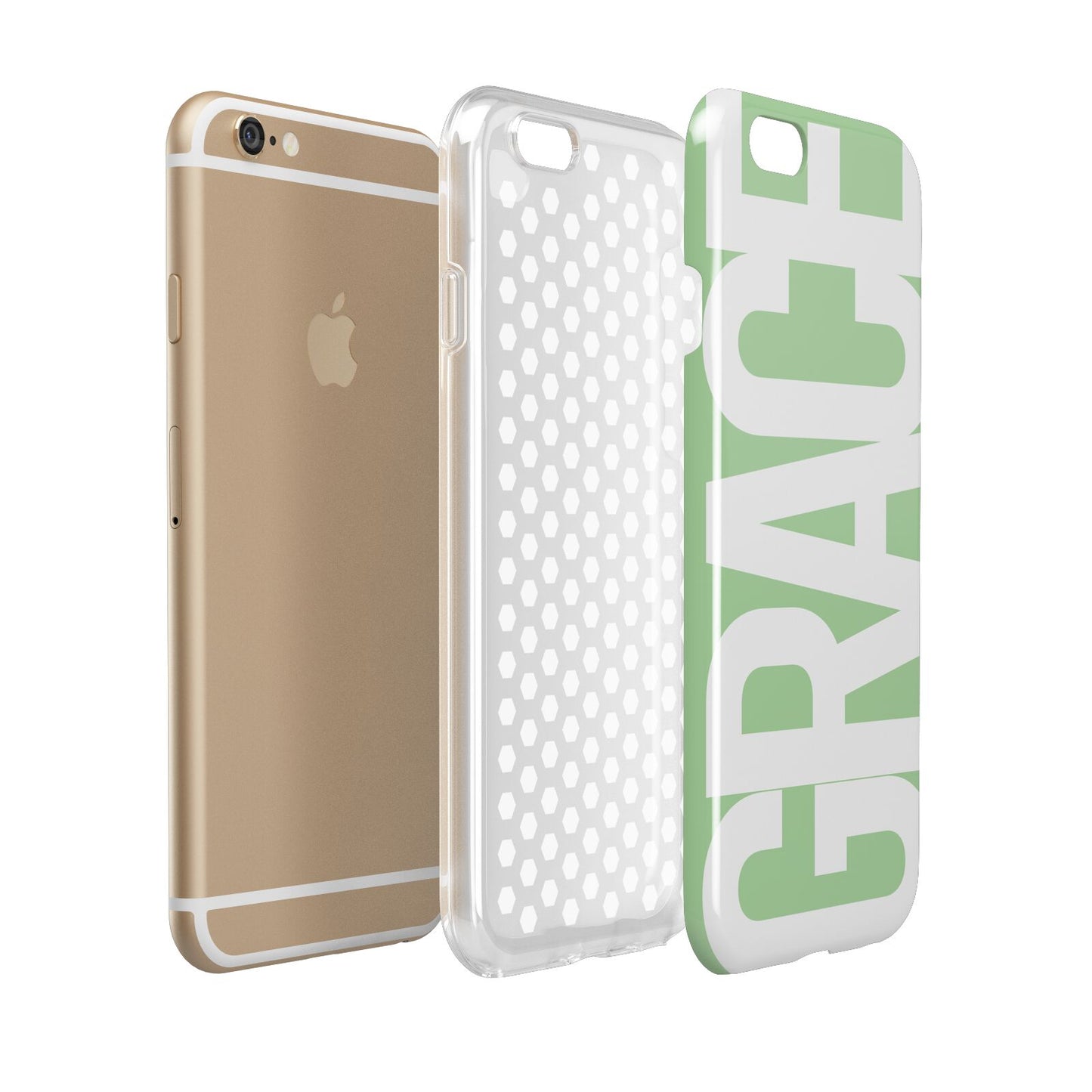 Pale Green with Bold White Text Apple iPhone 6 3D Tough Case Expanded view