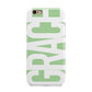 Pale Green with Bold White Text Apple iPhone 6 3D Tough Case