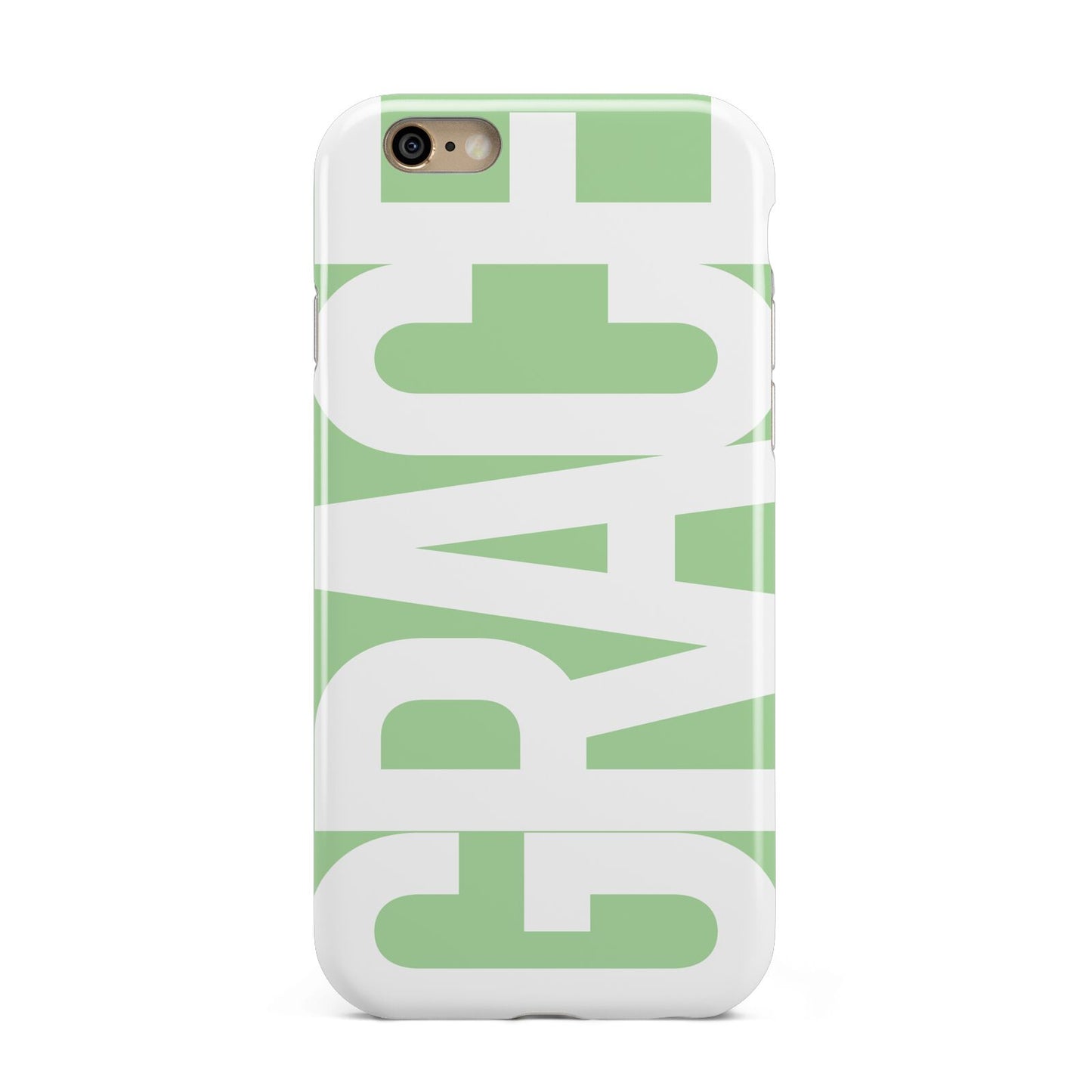 Pale Green with Bold White Text Apple iPhone 6 3D Tough Case