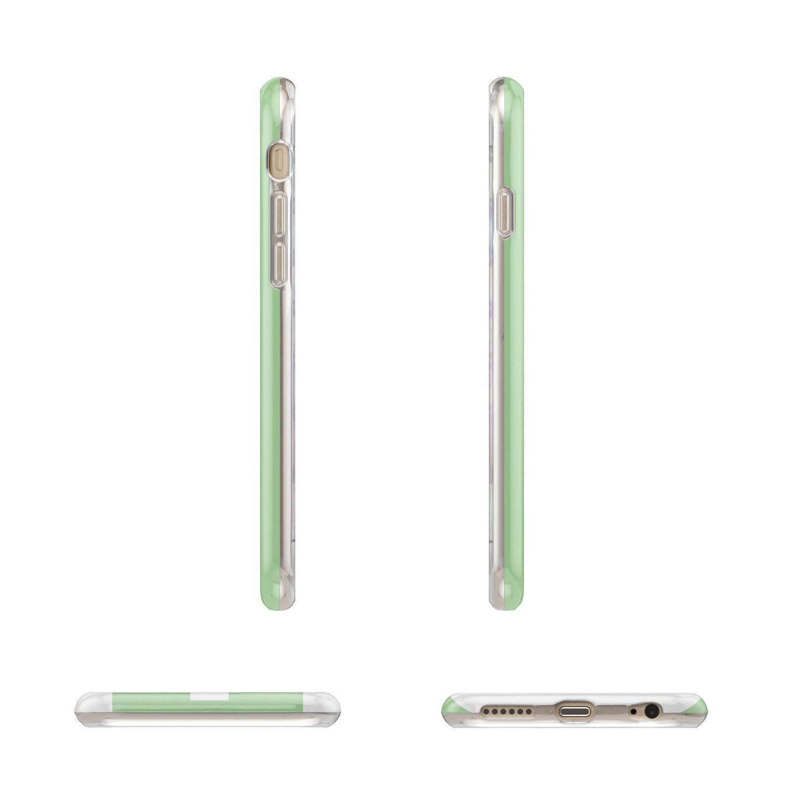 Pale Green with Bold White Text Apple iPhone 6 3D Wrap Tough Case Alternative Image Angles