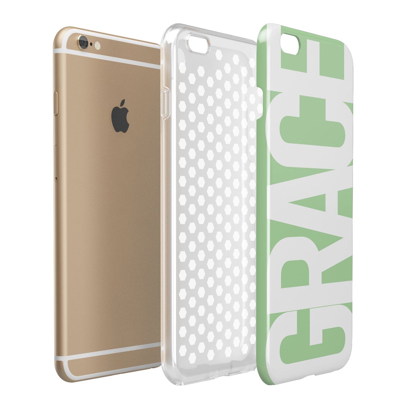 Pale Green with Bold White Text Apple iPhone 6 Plus 3D Tough Case Expand Detail Image