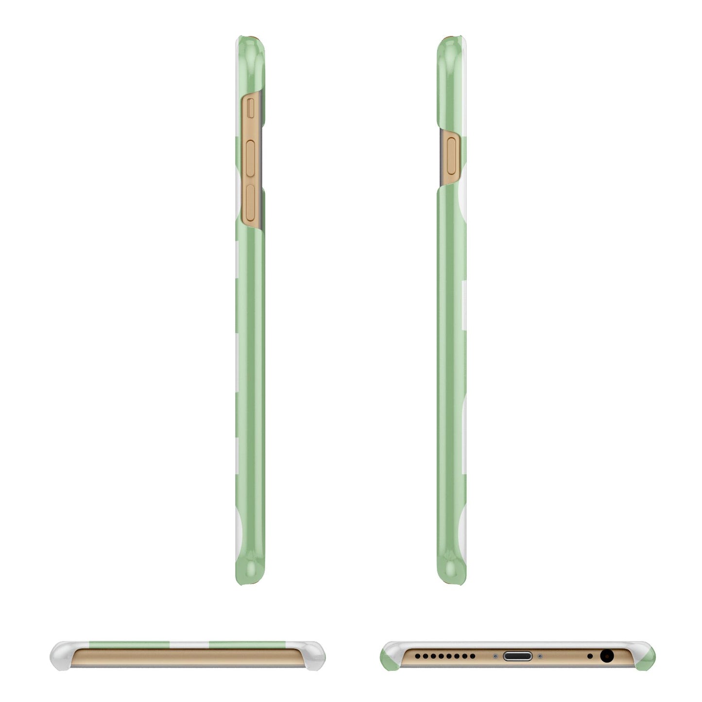 Pale Green with Bold White Text Apple iPhone 6 Plus 3D Wrap Snap Case Angled Images