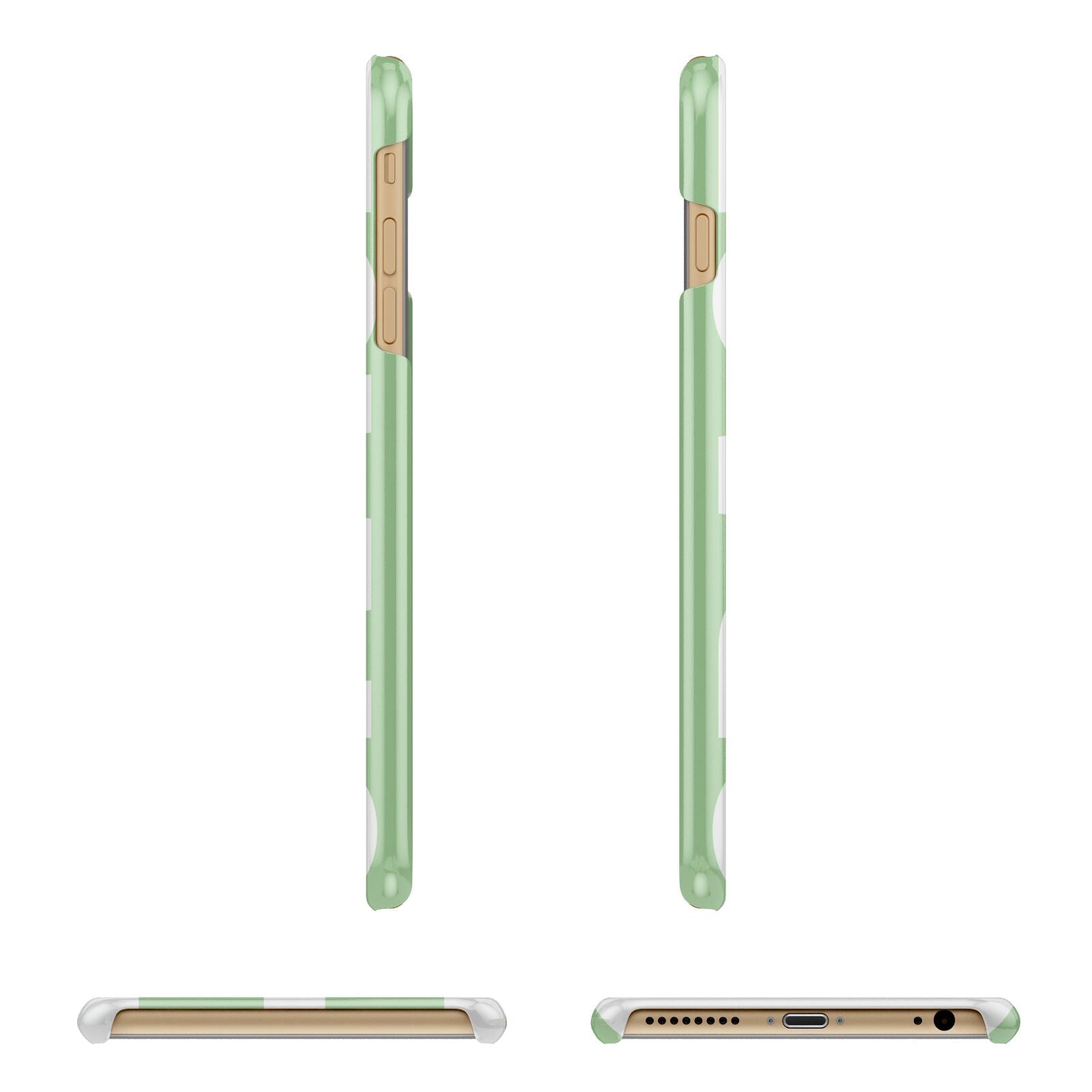 Pale Green with Bold White Text Apple iPhone 6 Plus 3D Wrap Snap Case Angled Images