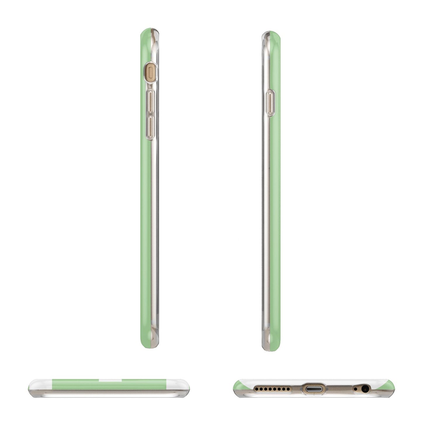 Pale Green with Bold White Text Apple iPhone 6 Plus 3D Wrap Tough Case Alternative Image Angles