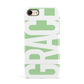 Pale Green with Bold White Text Apple iPhone 7 8 3D Snap Case