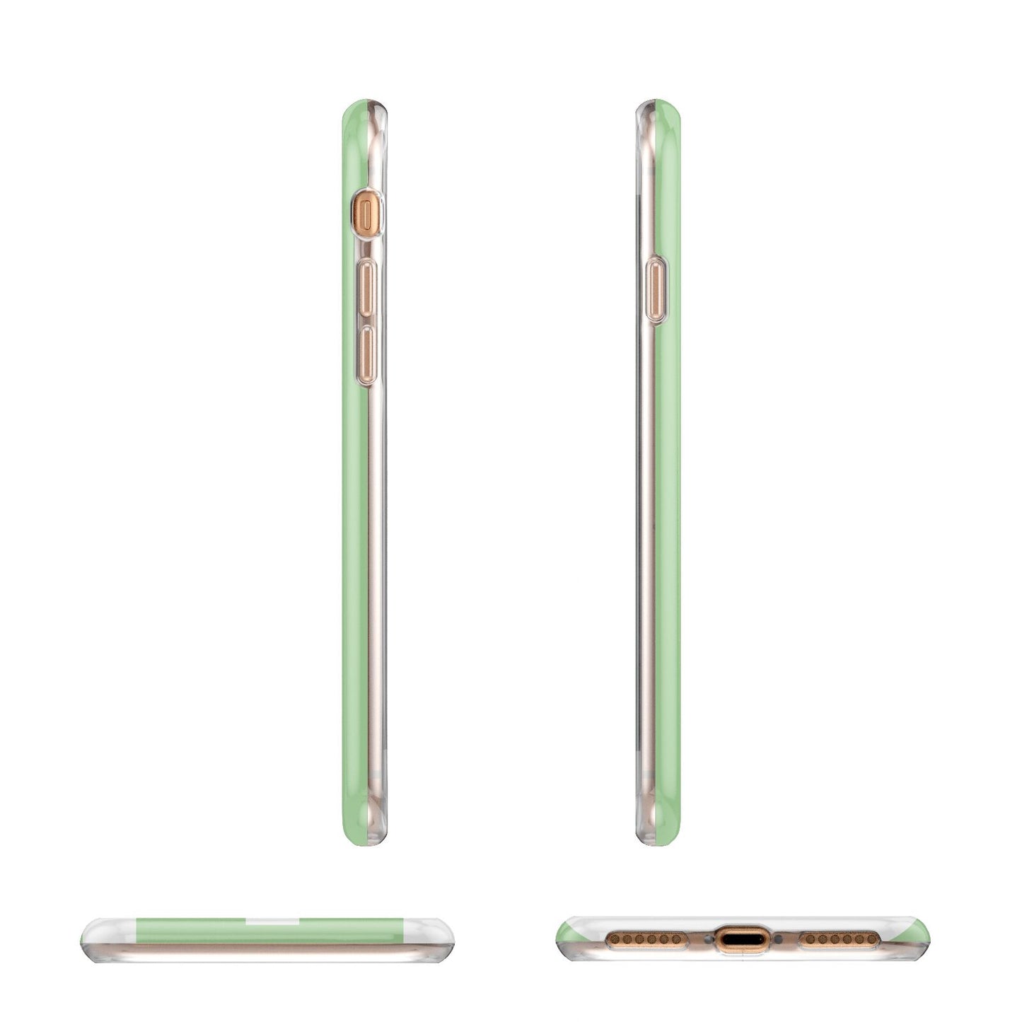 Pale Green with Bold White Text Apple iPhone 7 8 3D Wrap Tough Case Alternative Image Angles