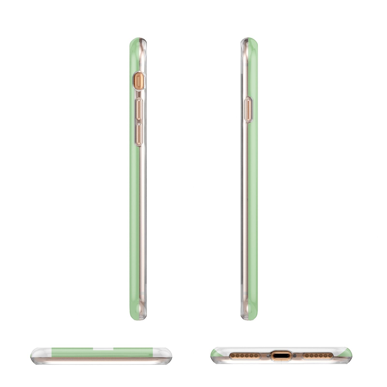 Pale Green with Bold White Text Apple iPhone 7 8 3D Wrap Tough Case Alternative Image Angles