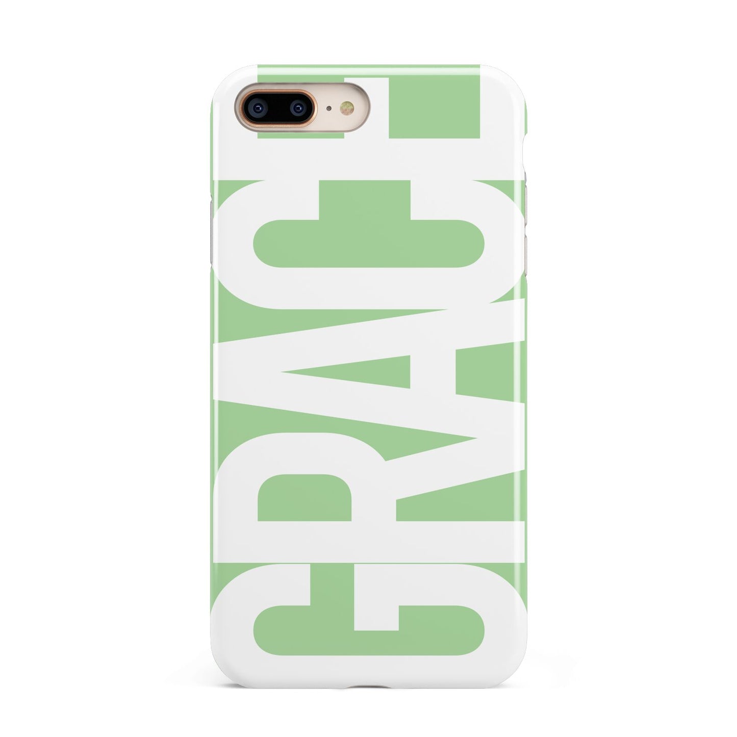 Pale Green with Bold White Text Apple iPhone 7 8 Plus 3D Tough Case