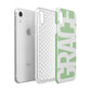 Pale Green with Bold White Text Apple iPhone XR White 3D Tough Case Expanded view
