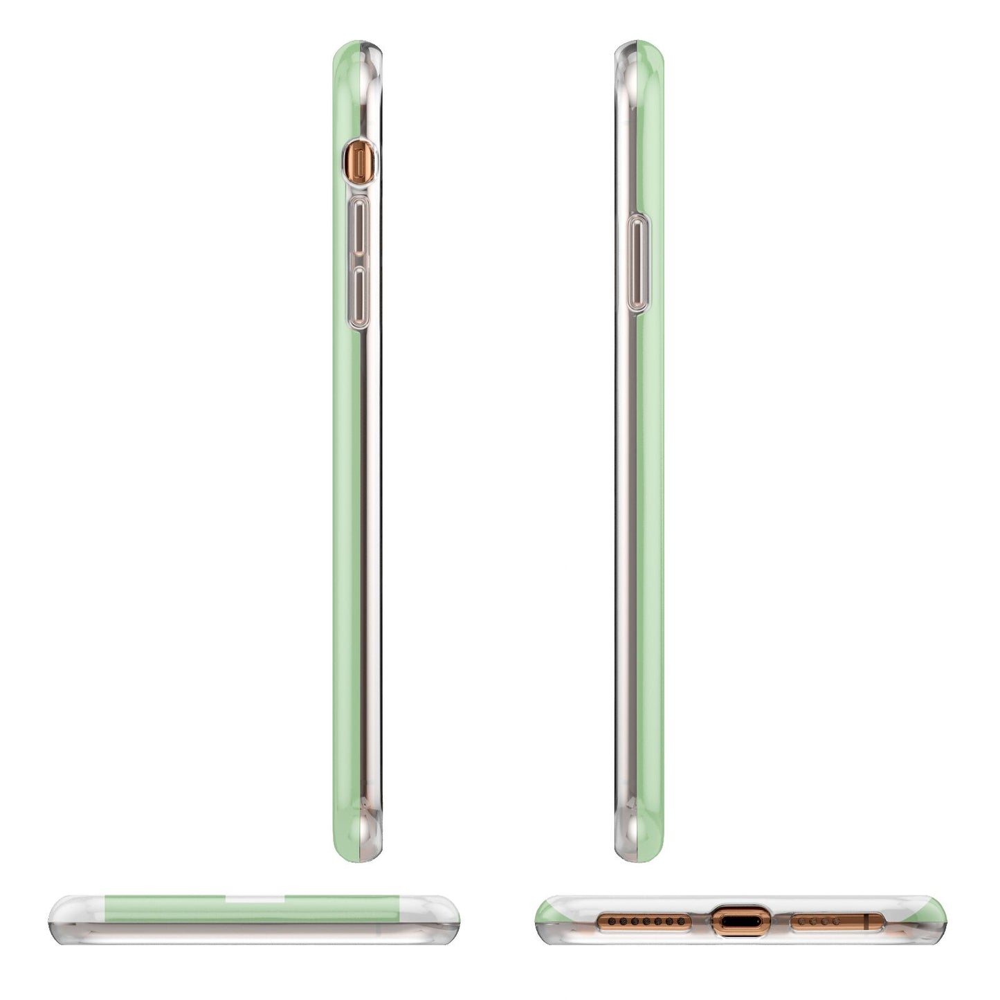 Pale Green with Bold White Text Apple iPhone XS Max 3D Wrap Tough Case Alternative Image Angles