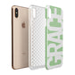 Pale Green with Bold White Text Apple iPhone Xs Max 3D Tough Case Expanded View