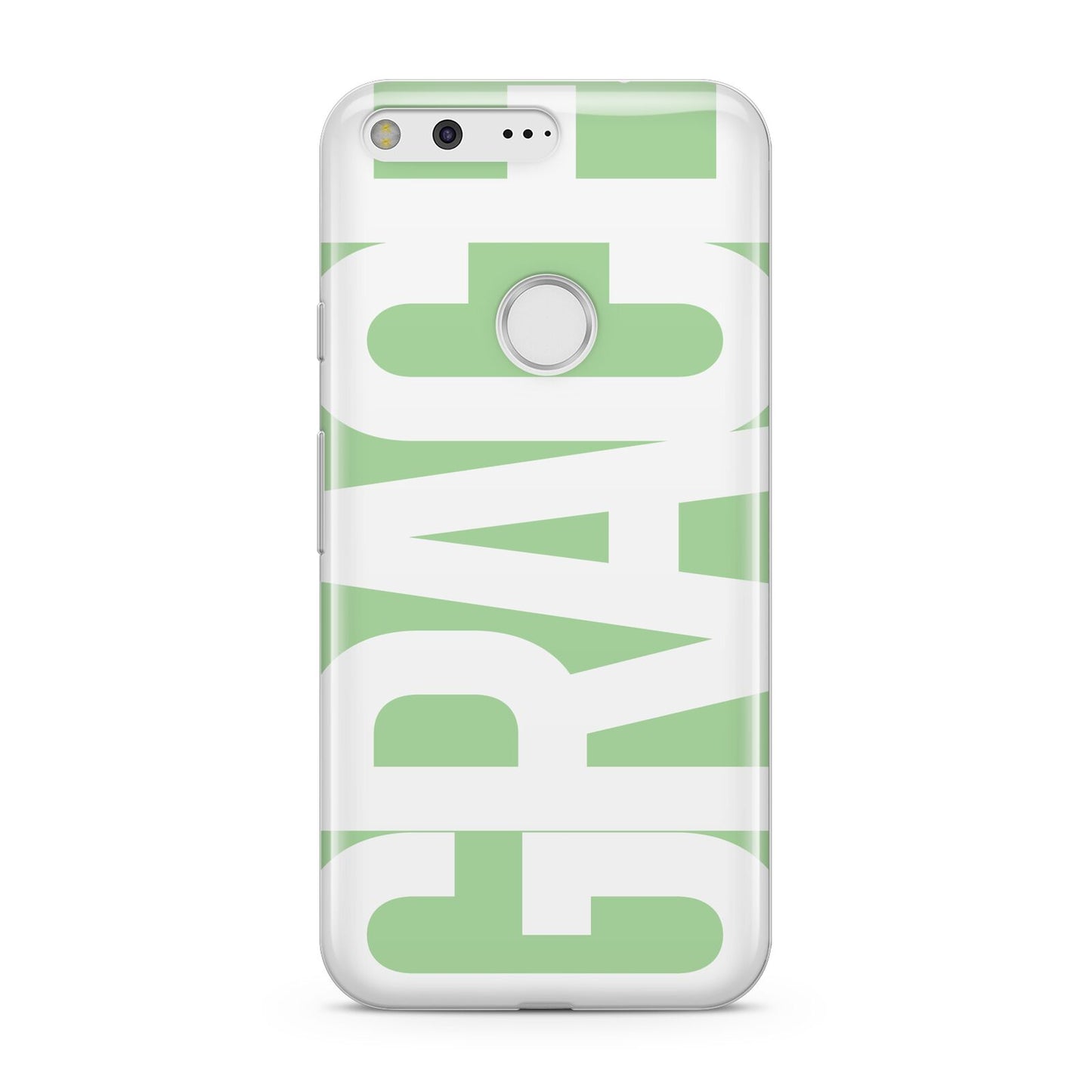 Pale Green with Bold White Text Google Pixel Case