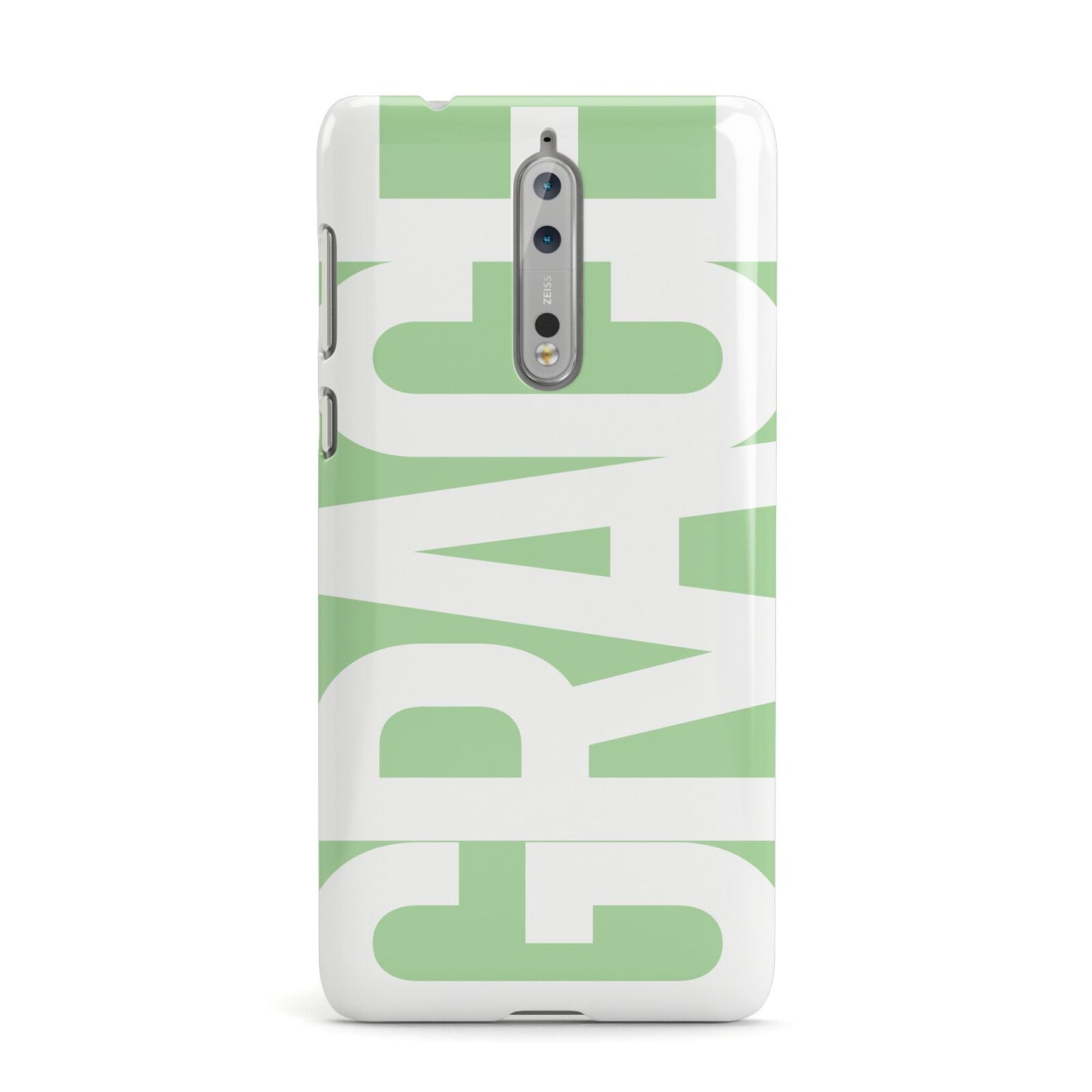 Pale Green with Bold White Text Nokia Case