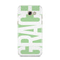 Pale Green with Bold White Text Samsung Galaxy A5 2017 Case on gold phone
