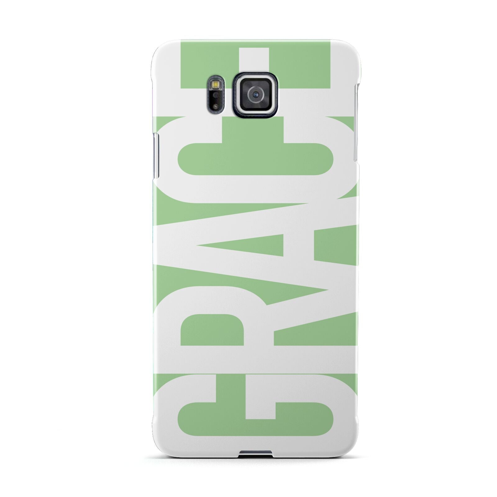 Pale Green with Bold White Text Samsung Galaxy Alpha Case