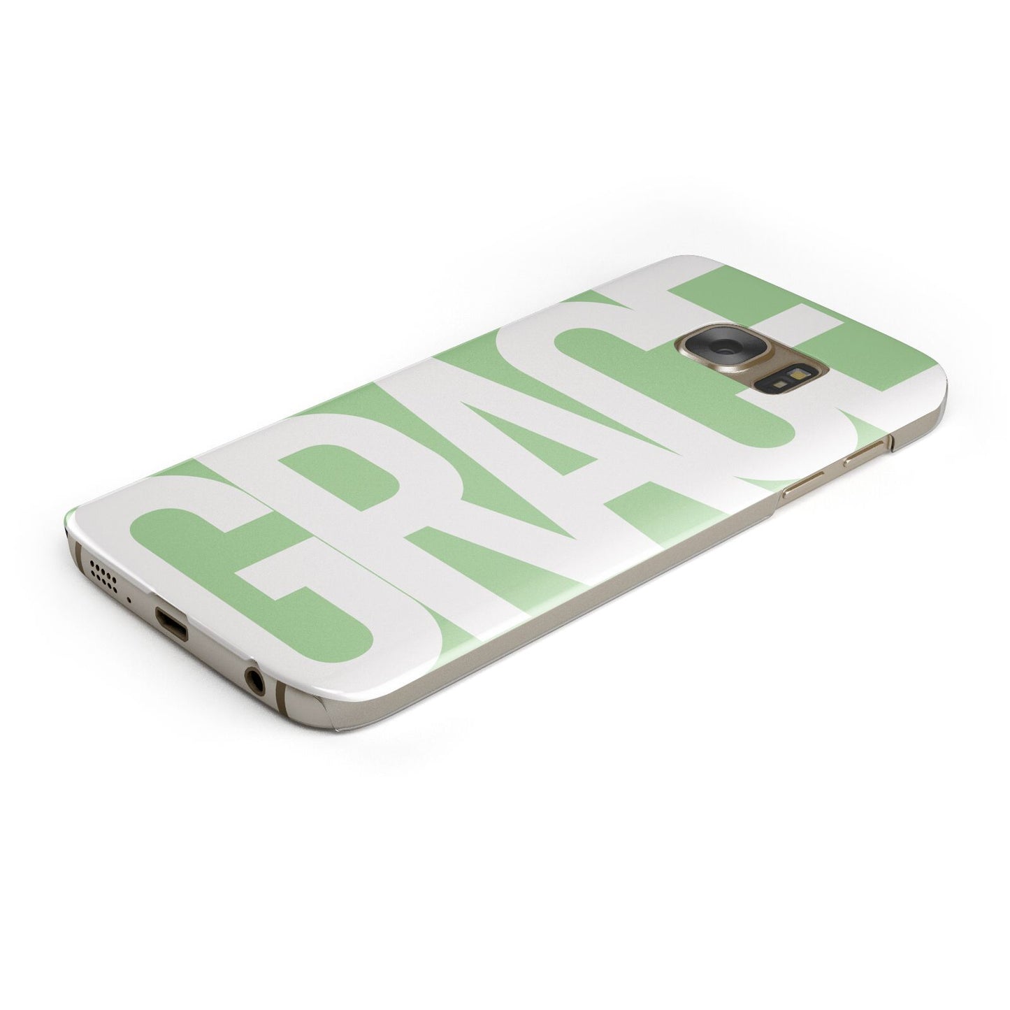 Pale Green with Bold White Text Samsung Galaxy Case Bottom Cutout
