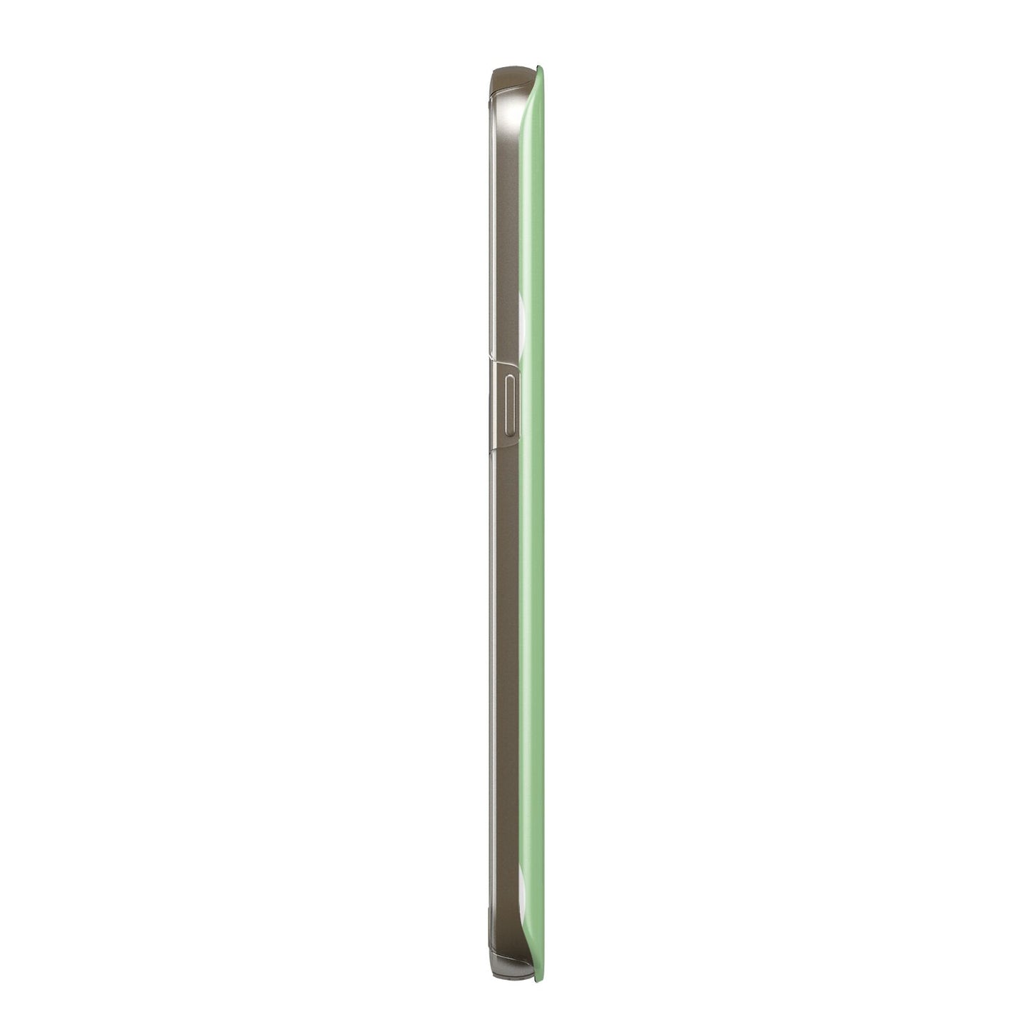 Pale Green with Bold White Text Samsung Galaxy Case Side View