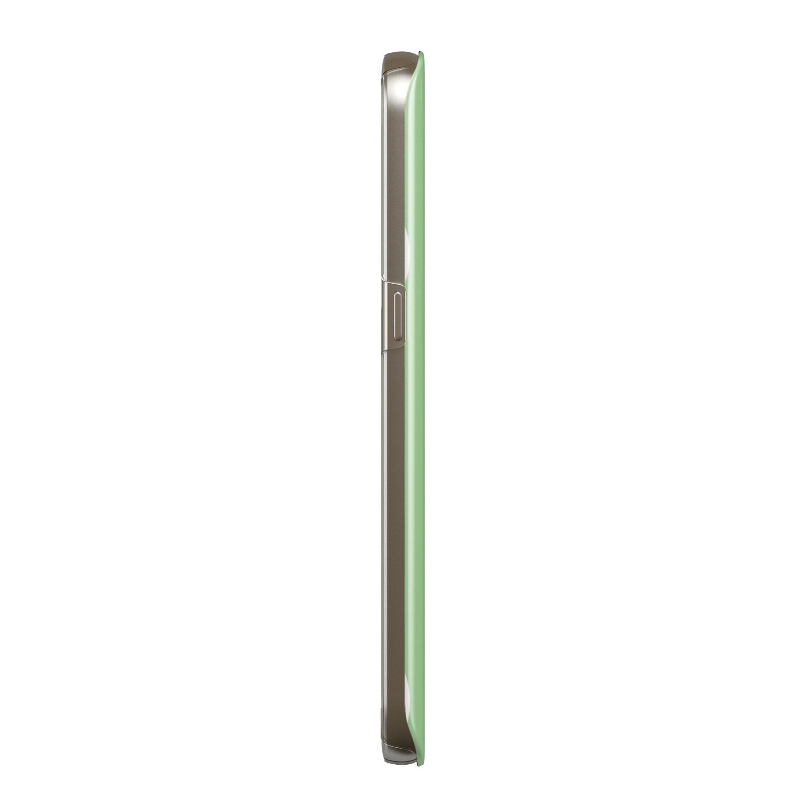 Pale Green with Bold White Text Samsung Galaxy Case Side View