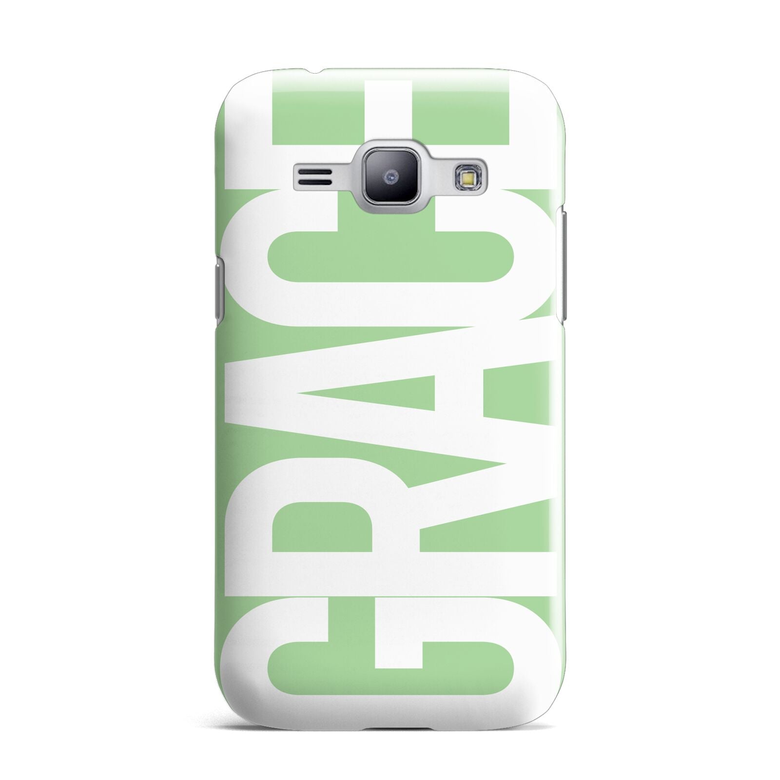 Pale Green with Bold White Text Samsung Galaxy J1 2015 Case