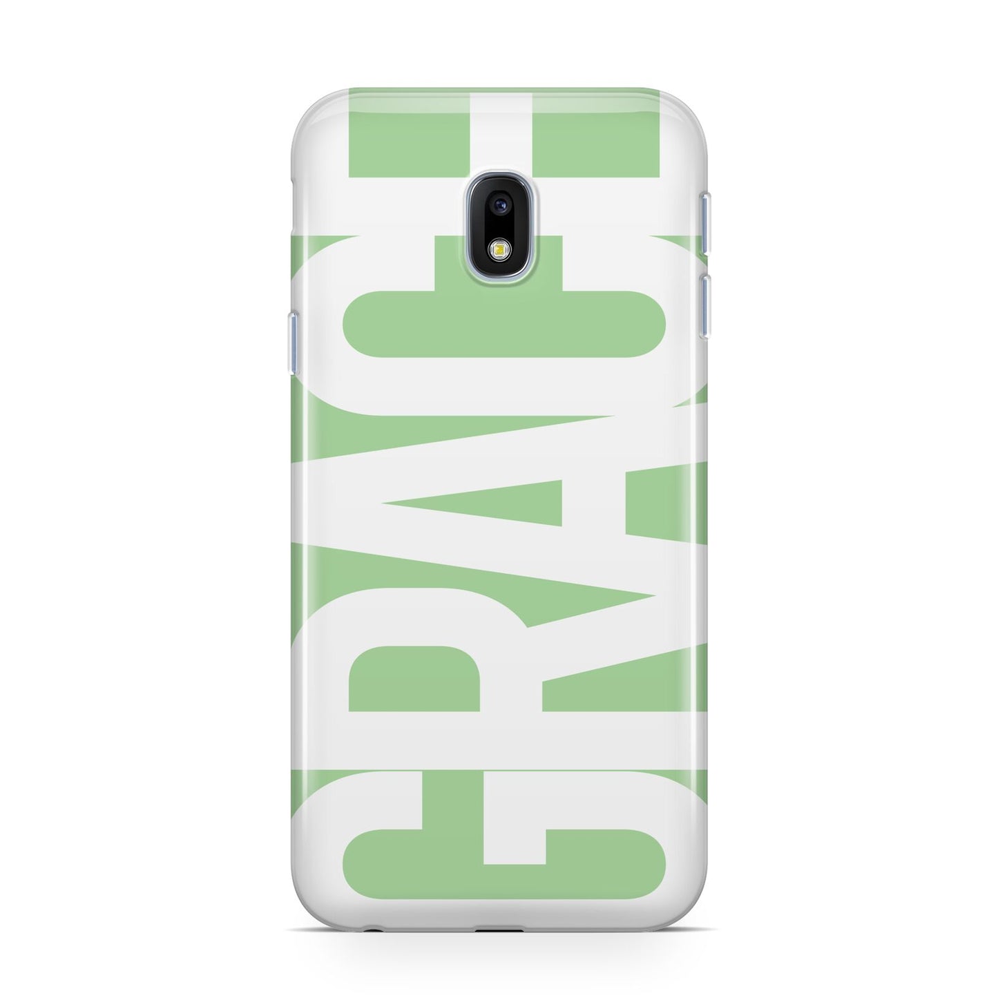 Pale Green with Bold White Text Samsung Galaxy J3 2017 Case