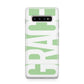 Pale Green with Bold White Text Samsung Galaxy S10 Plus Case