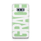 Pale Green with Bold White Text Samsung Galaxy S10E Case