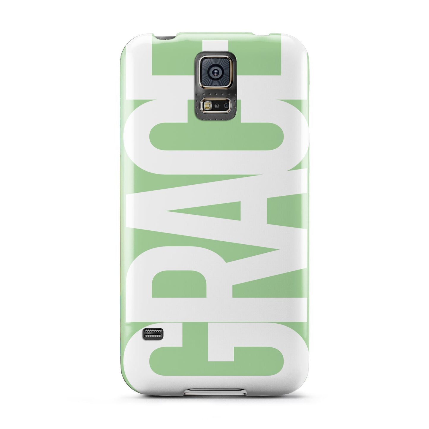 Pale Green with Bold White Text Samsung Galaxy S5 Case