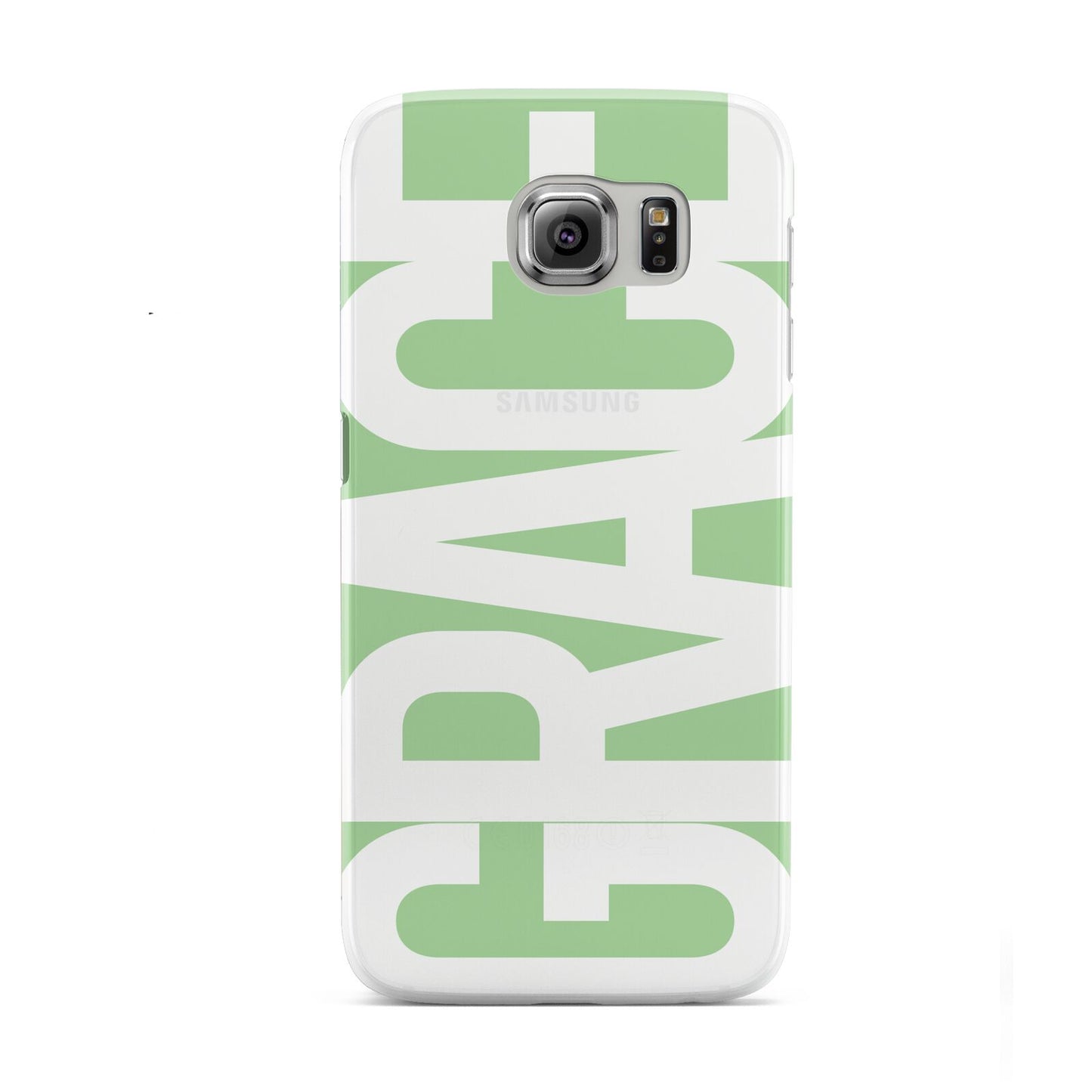 Pale Green with Bold White Text Samsung Galaxy S6 Case