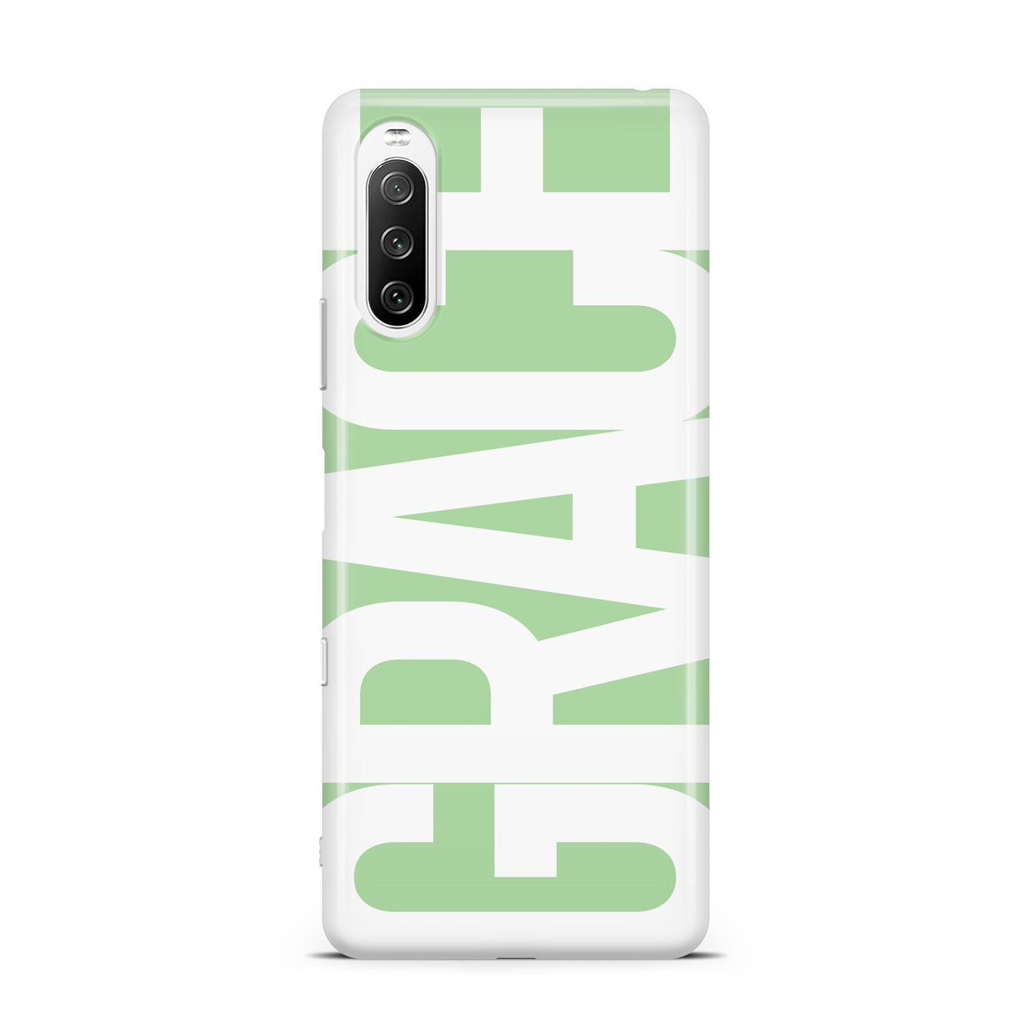 Pale Green with Bold White Text Sony Xperia 10 III Case