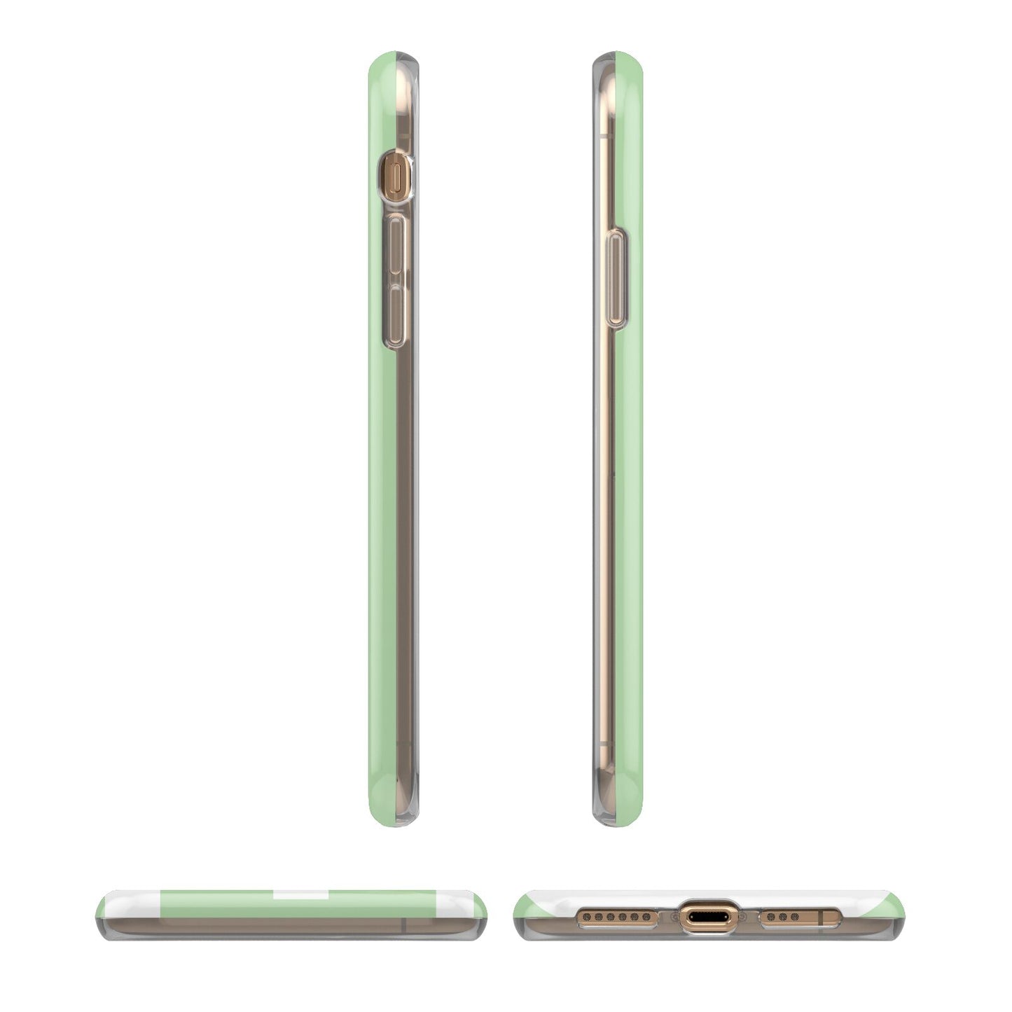 Pale Green with Bold White Text iPhone 11 3D Tough Case Angle Images