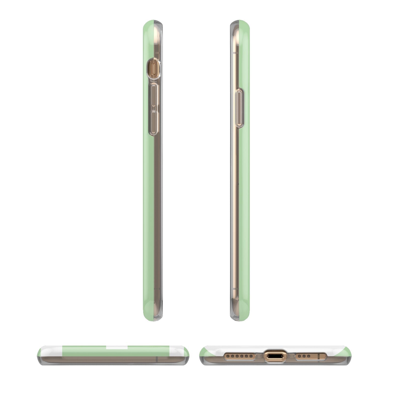 Pale Green with Bold White Text iPhone 11 3D Tough Case Angle Images