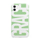 Pale Green with Bold White Text iPhone 11 3D Tough Case
