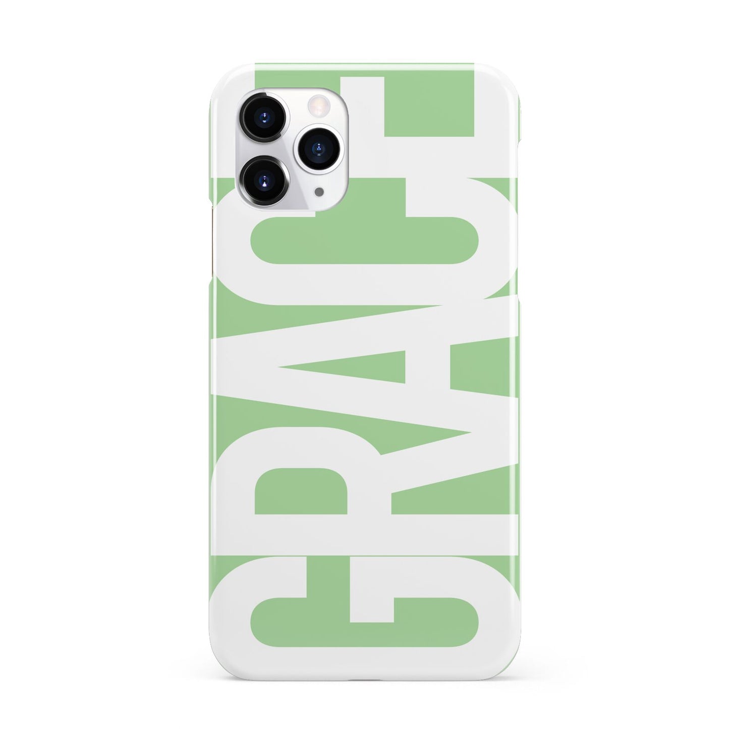 Pale Green with Bold White Text iPhone 11 Pro 3D Snap Case