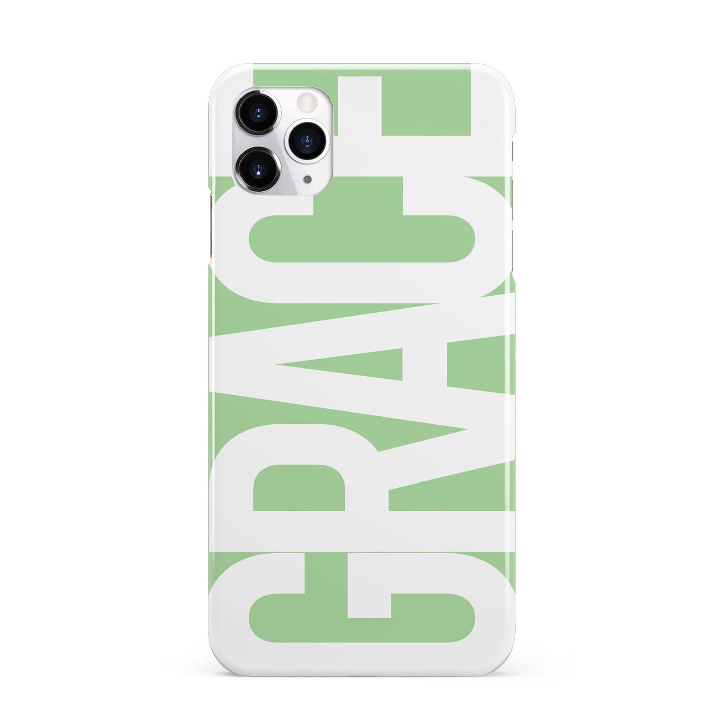 Pale Green with Bold White Text iPhone 11 Pro Max 3D Snap Case