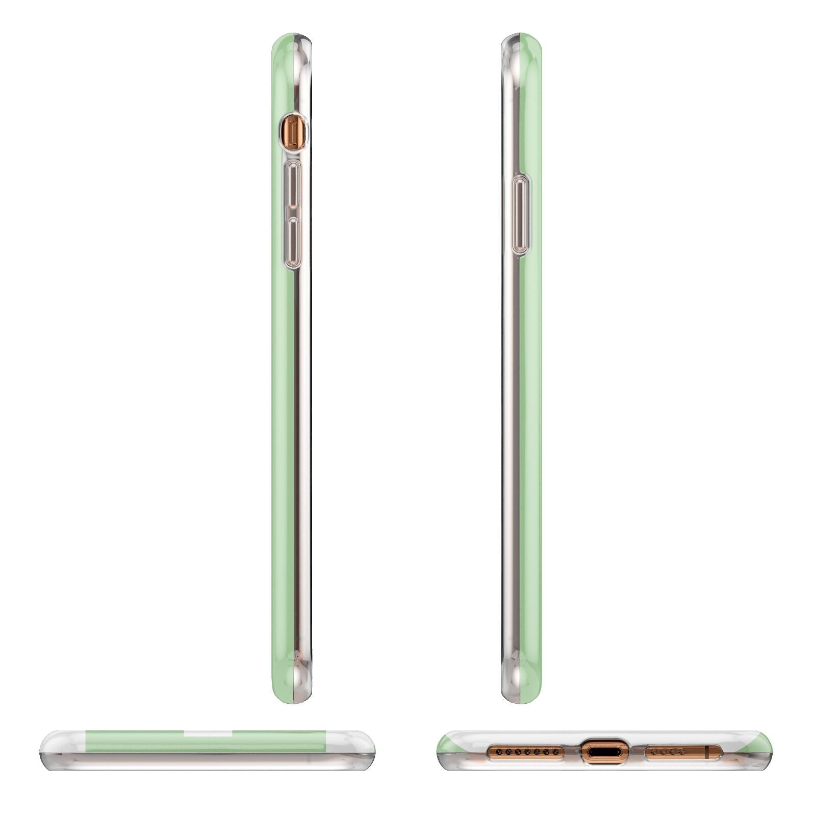 Pale Green with Bold White Text iPhone 11 Pro Max 3D Tough Case Angle Images