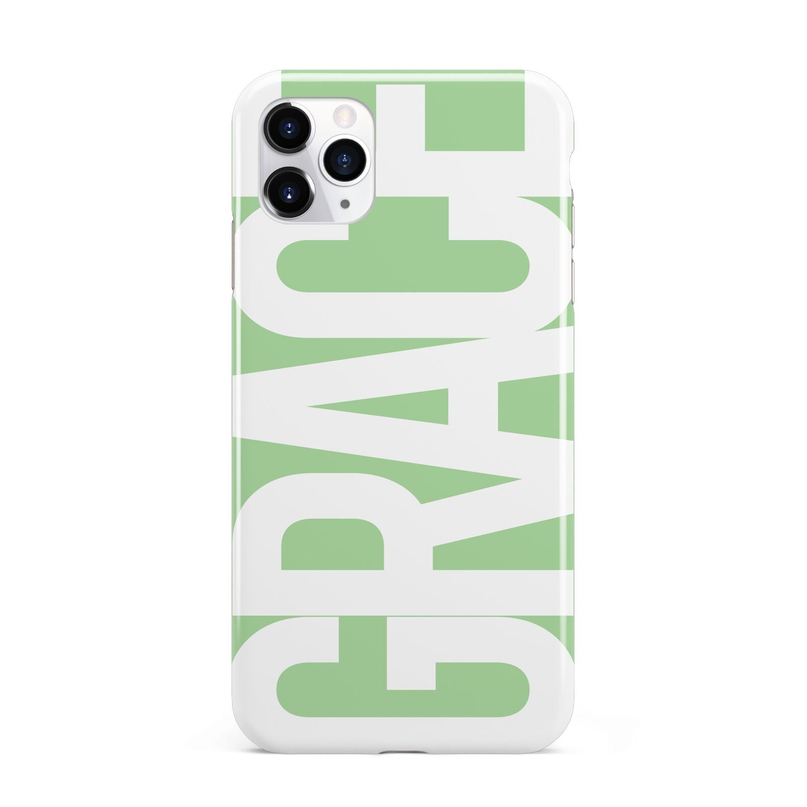 Pale Green with Bold White Text iPhone 11 Pro Max 3D Tough Case