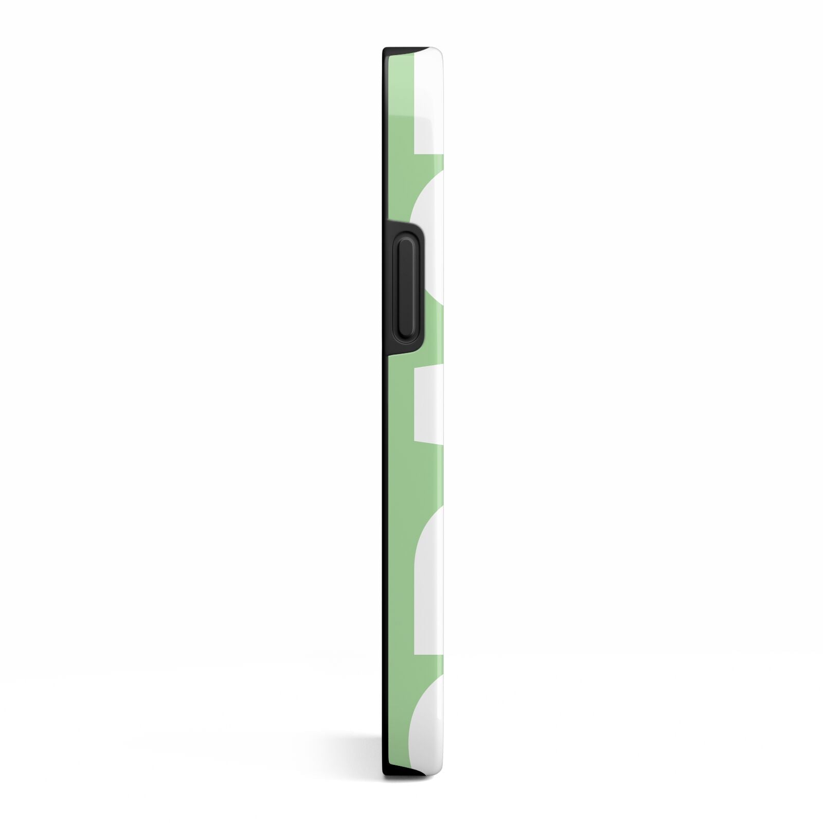 Pale Green with Bold White Text iPhone 13 Mini Side Image 3D Tough Case