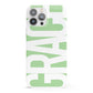 Pale Green with Bold White Text iPhone 13 Pro Max Full Wrap 3D Snap Case