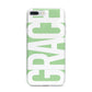 Pale Green with Bold White Text iPhone 7 Plus Bumper Case on Silver iPhone