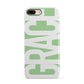 Pale Green with Bold White Text iPhone 8 Plus 3D Snap Case on Gold Phone
