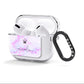 Pale Purple Glitter Marble with Crowned Name AirPods Clear Case 3rd Gen Side Image