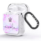 Pale Purple Glitter Marble with Crowned Name AirPods Glitter Case Side Image